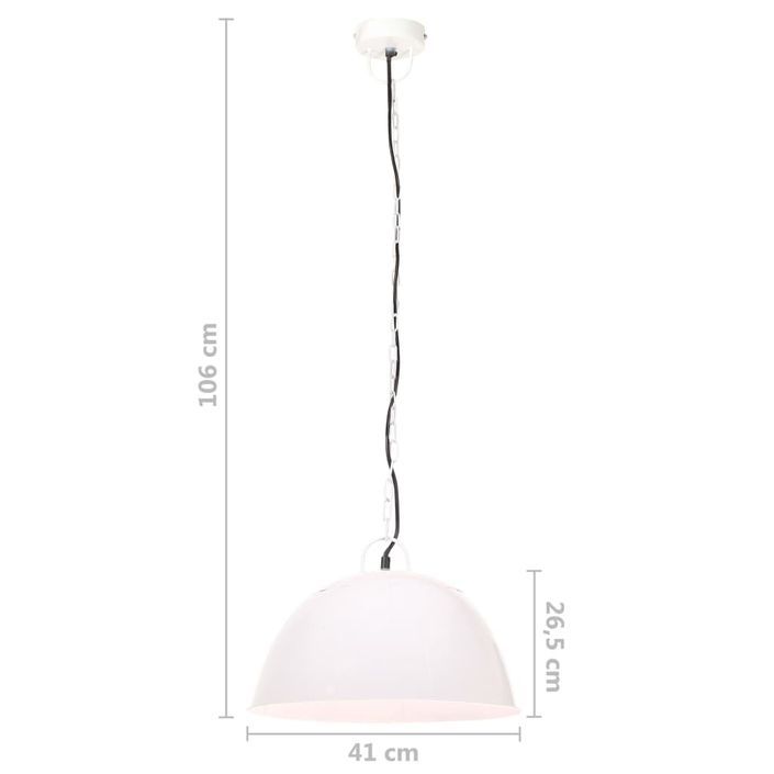 Lampe suspendue industrielle vintage 25 W Blanc Rond 41 cm E27 - Photo n°10