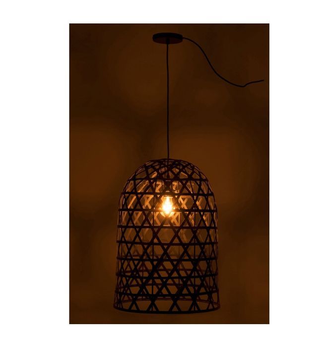 Lampe suspension bambou noir Bialli - Photo n°3