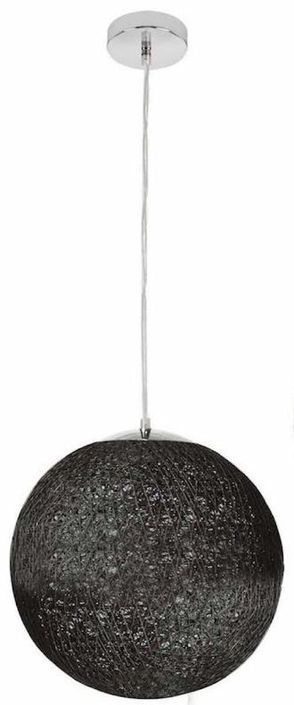 Lampe suspension boule en sisal noir Balla - Photo n°1