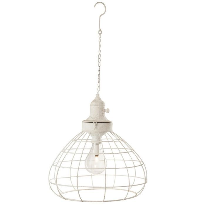 Lampe suspension LED verre et métal blanc Liray - Photo n°2