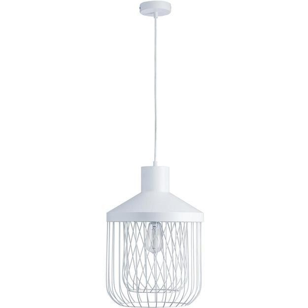 Lampe suspension métal blanc Egia - Photo n°1