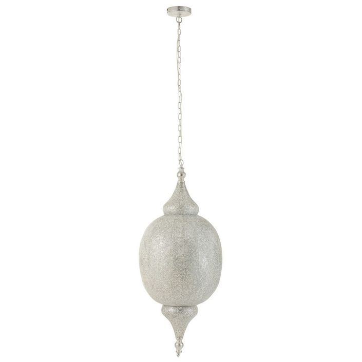 Lampe suspension métal blanc Omani H 164 cm - Photo n°1