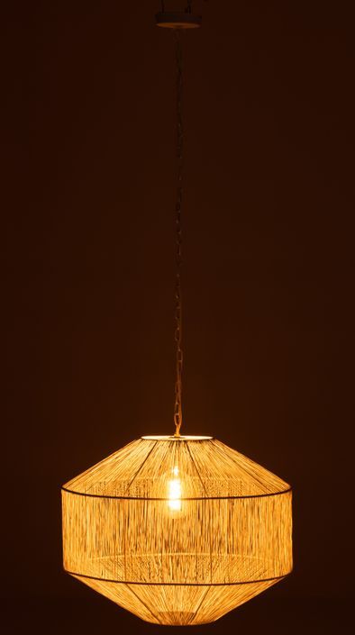 Lampe suspension métal blanc Sammy H 150 cm - Photo n°3