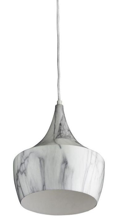 Lampe suspension métal effet marbre Satry 19 cm - Photo n°1