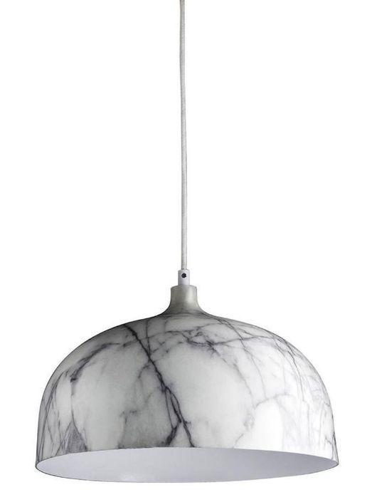 Lampe suspension métal effet marbre Satry 30 cm - Photo n°1
