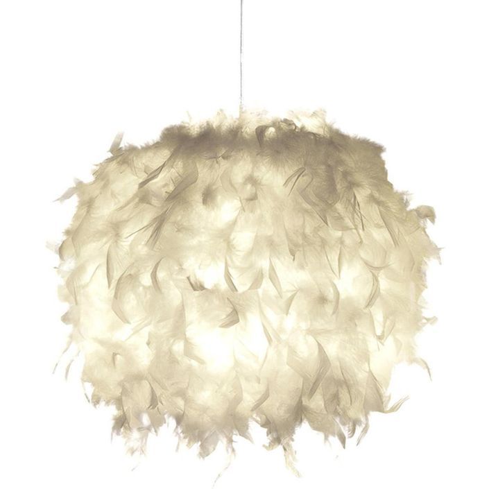 Lampe suspension plumes blanches Rivaj - Photo n°2
