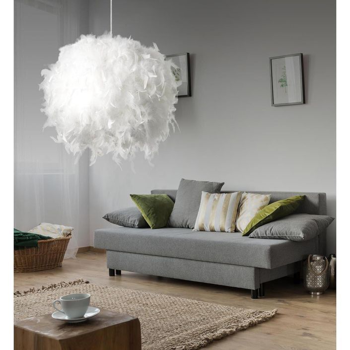 Lampe suspension plumes blanches Rivaj - Photo n°7