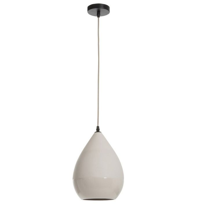 Lampe suspension poire porcelaine gris Praji - Photo n°1