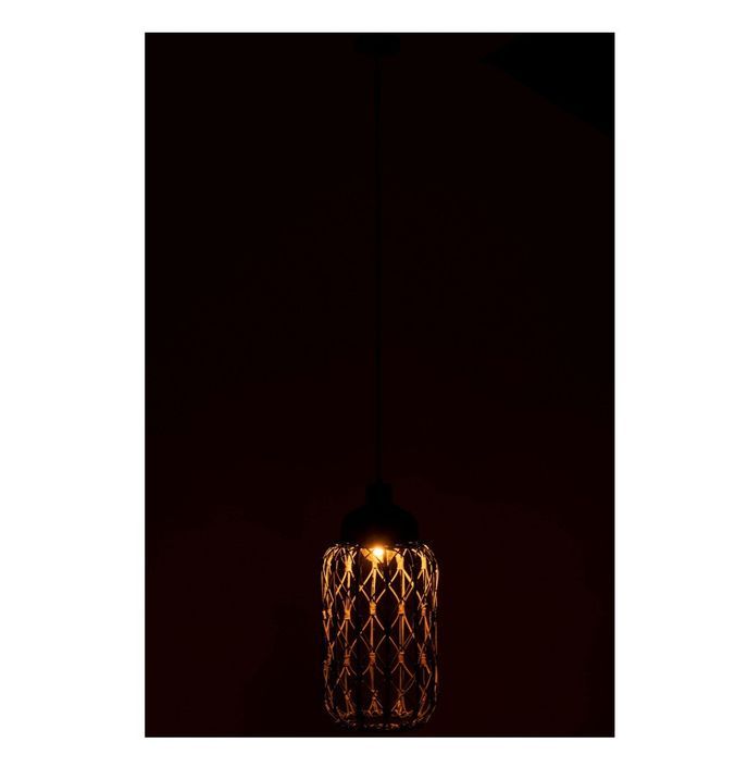 Lampe suspension rotin gris foncé Diere - Photo n°3
