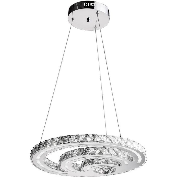Lampe suspension serpentine LED métal argenté Atelum - Photo n°1