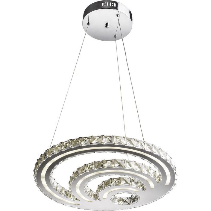 Lampe suspension serpentine LED métal argenté Atelum - Photo n°3
