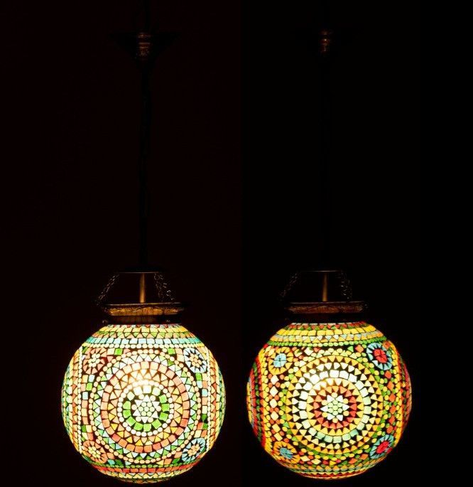 Lampe suspension verre multicolore Veeda D 26 cm - Lot de 2 - Photo n°3