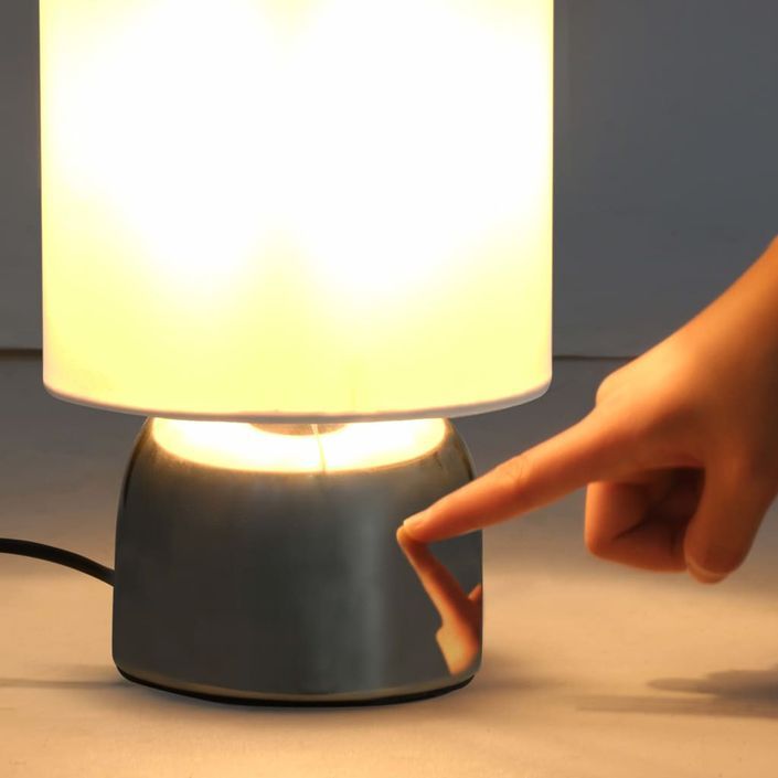 Lampes de table bouton tactile Blanc E14 Elie - Photo n°2