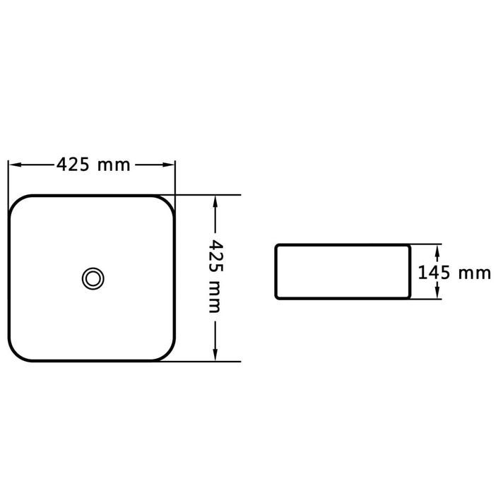 Lavabo 42,5x42,5x14,5 cm Céramique Blanc - Photo n°6