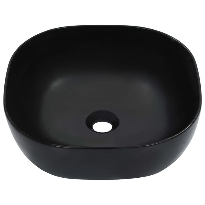 Lavabo 42,5x42,5x14,5 cm Céramique Noir - Photo n°2