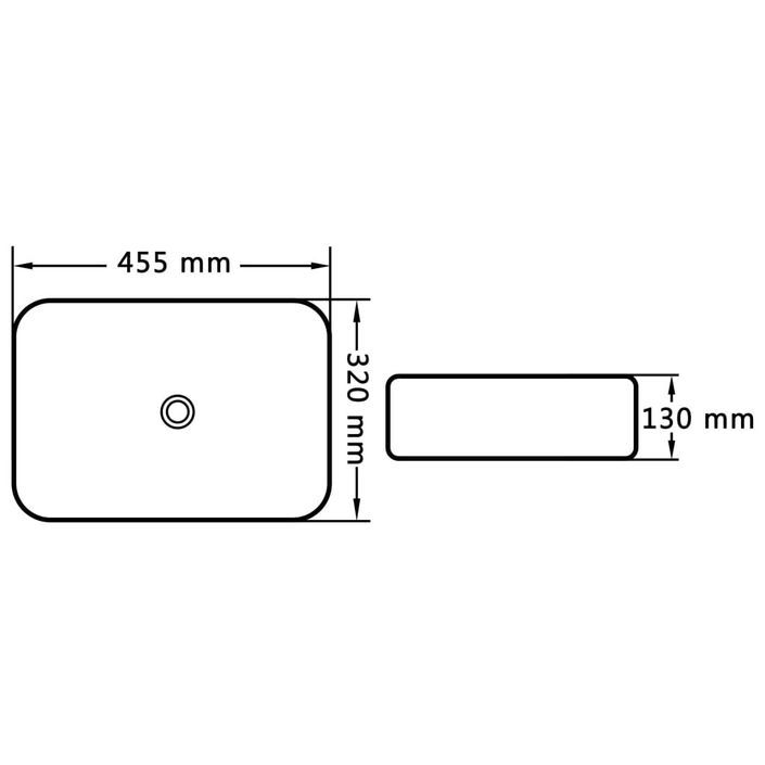 Lavabo 45,5x32x13 cm Céramique Blanc - Photo n°6