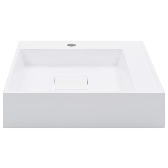 Lavabo 50x50x12,3 cm Fonte minérale/marbre Blanc - Photo n°3