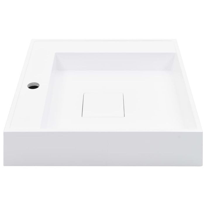 Lavabo 50x50x12,3 cm Fonte minérale/marbre Blanc - Photo n°4