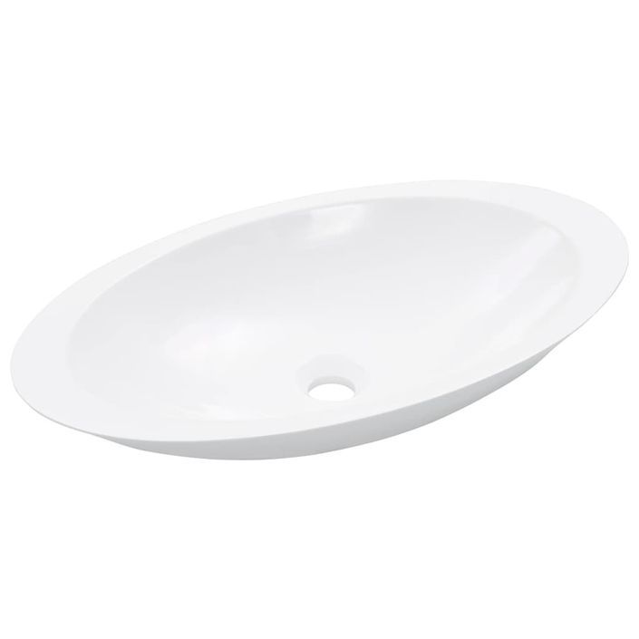 Lavabo 59,3x35,1x10,7 cm Fonte minérale marbre Blanc - Photo n°3