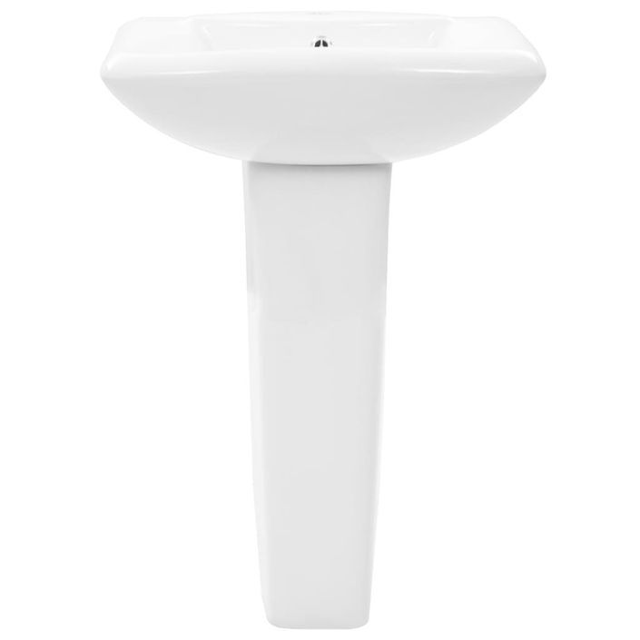 Lavabo autoportant avec socle Céramique Blanc 580x470x200 mm - Photo n°3