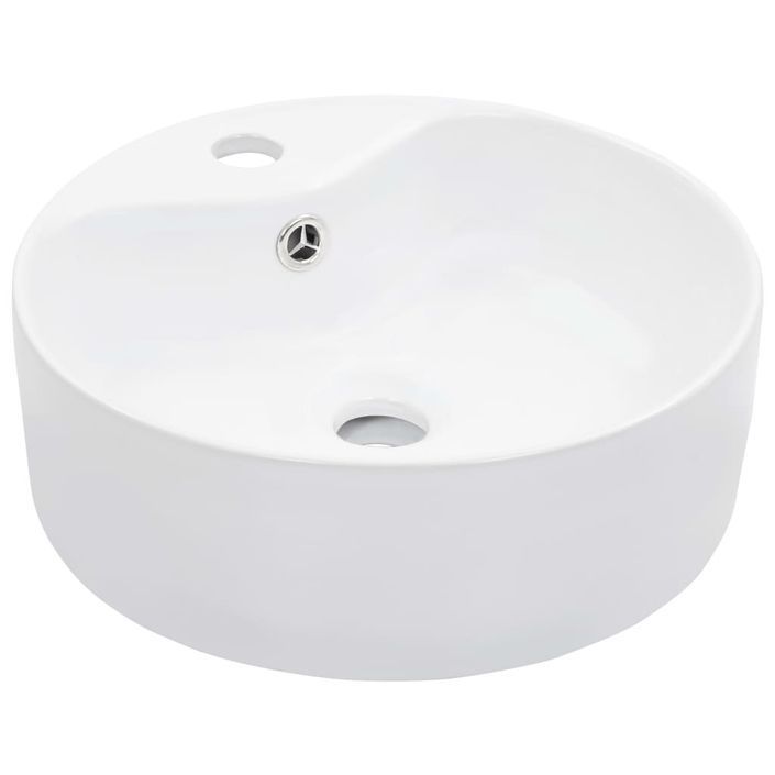 Lavabo avec trop-plein 36x13 cm Céramique Blanc - Photo n°1