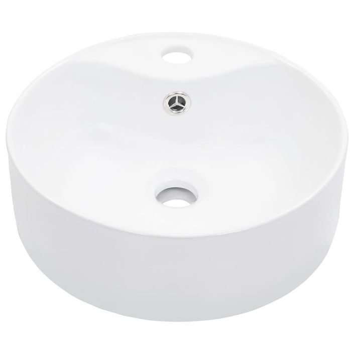 Lavabo avec trop-plein 36x13 cm Céramique Blanc - Photo n°2