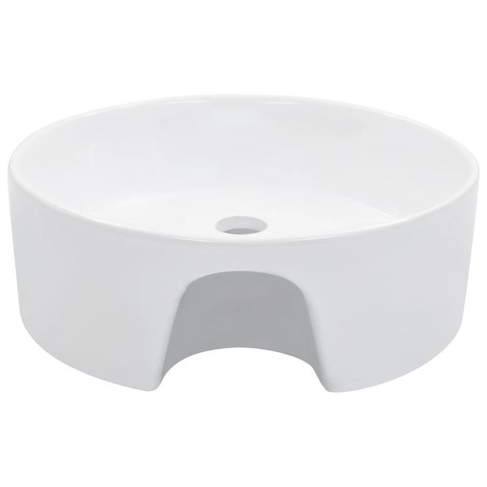 Lavabo avec trop-plein 36x13 cm Céramique Blanc - Photo n°3