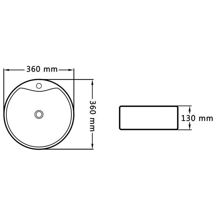 Lavabo avec trop-plein 36x13 cm Céramique Blanc - Photo n°6