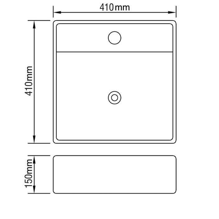 Lavabo avec trop-plein 41 x 41 x 15 cm Céramique Doré - Photo n°6