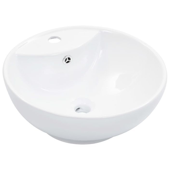 Lavabo avec trop-plein 46,5 x 18 cm Céramique Blanc - Photo n°1