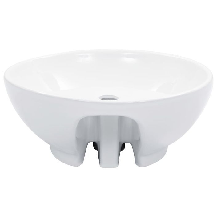 Lavabo avec trop-plein 46,5 x 18 cm Céramique Blanc - Photo n°3