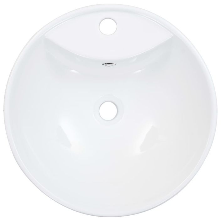 Lavabo avec trop-plein 46,5 x 18 cm Céramique Blanc - Photo n°4