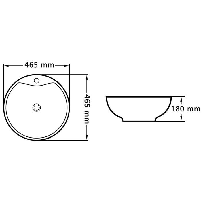 Lavabo avec trop-plein 46,5 x 18 cm Céramique Blanc - Photo n°6