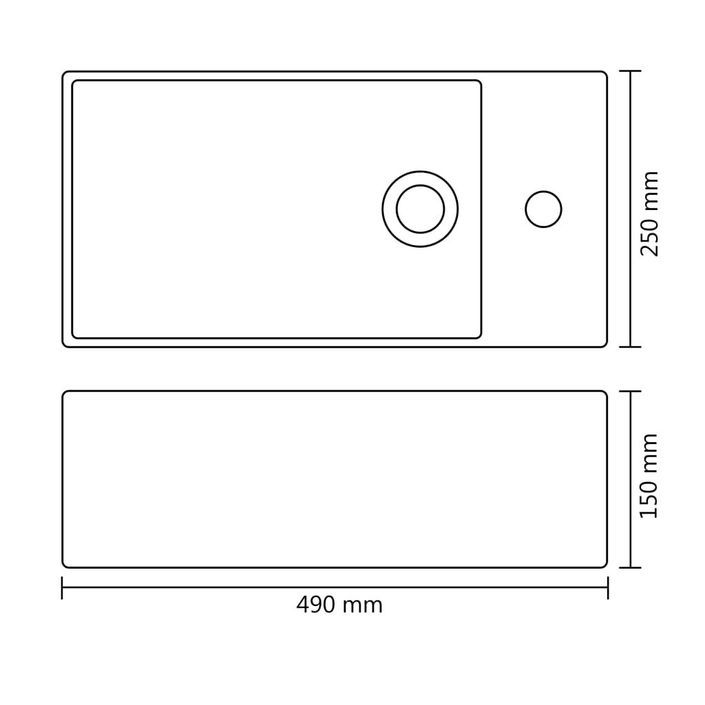 Lavabo avec trop-plein 49 x 25 x 15 cm Céramique Argenté - Photo n°6