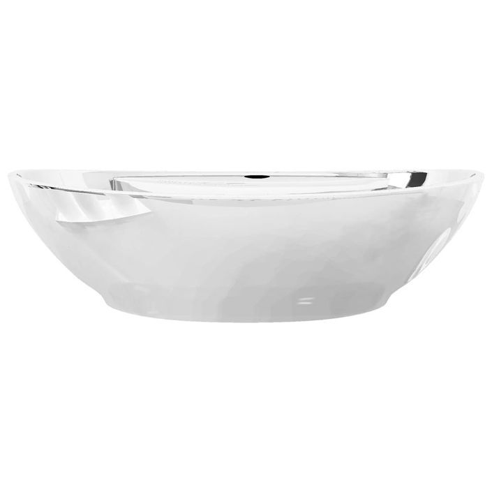 Lavabo avec trop-plein 58,5 x 39 x 21 cm Céramique Argenté - Photo n°5