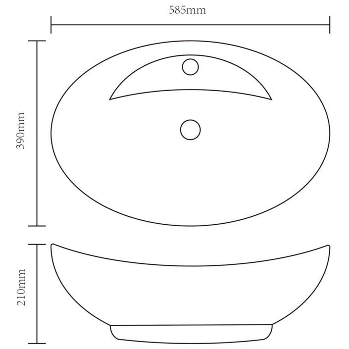 Lavabo avec trop-plein 58,5 x 39 x 21 cm Céramique Argenté - Photo n°6