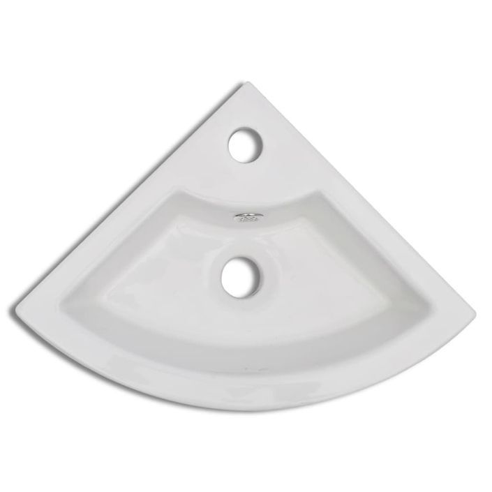 Lavabo avec trou de trop-plein 45x32x12,5 cm Blanc - Photo n°4