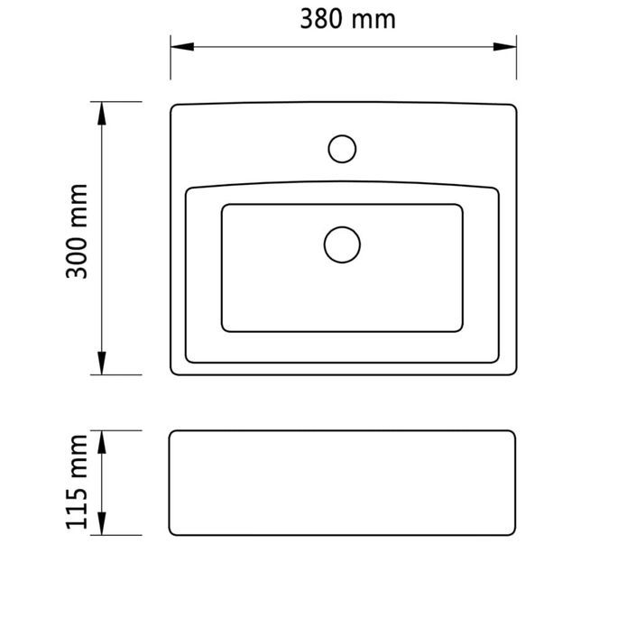 Lavabo avec trou pour robinet 38 x 30 x 11,5 cm Céramique Doré - Photo n°6