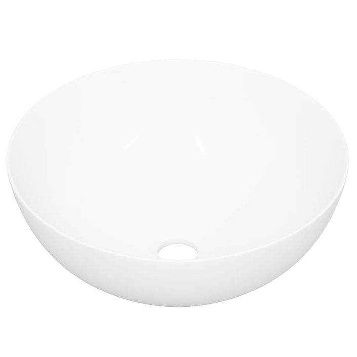 Lavabo blanc 36x15 cm céramique rond - Photo n°4