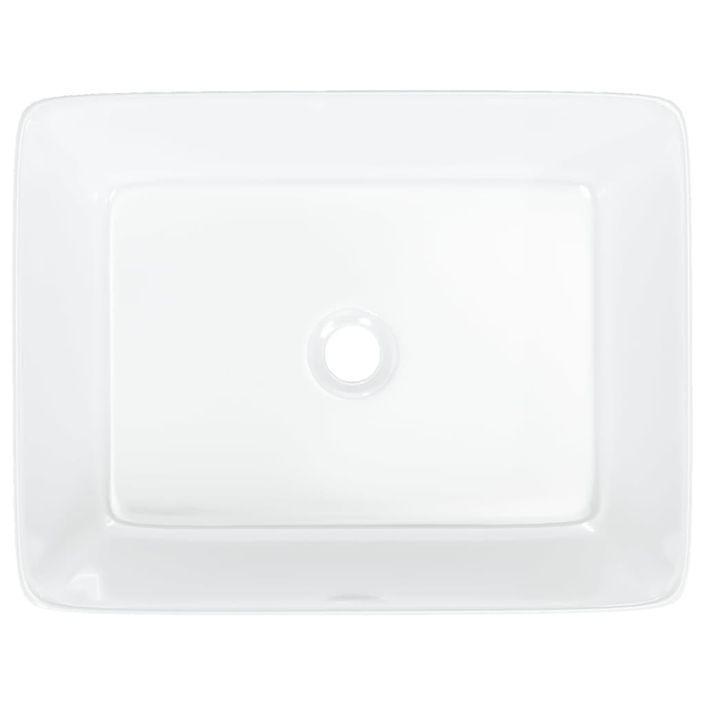 Lavabo blanc 48x37x13 cm céramique rectangle - Photo n°6