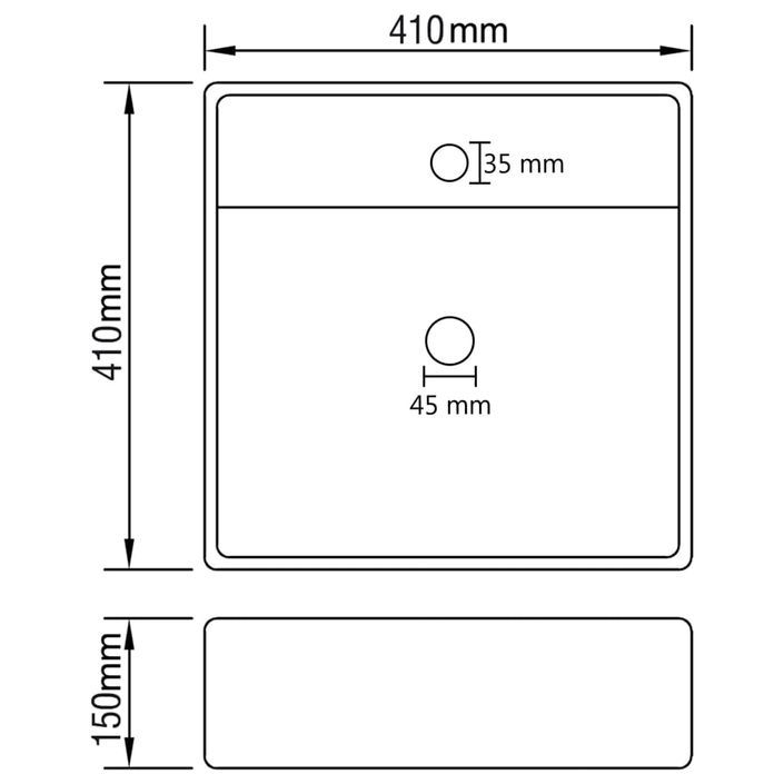 Lavabo carré de luxe à trop-plein Rose mat 41x41 cm Céramique - Photo n°7