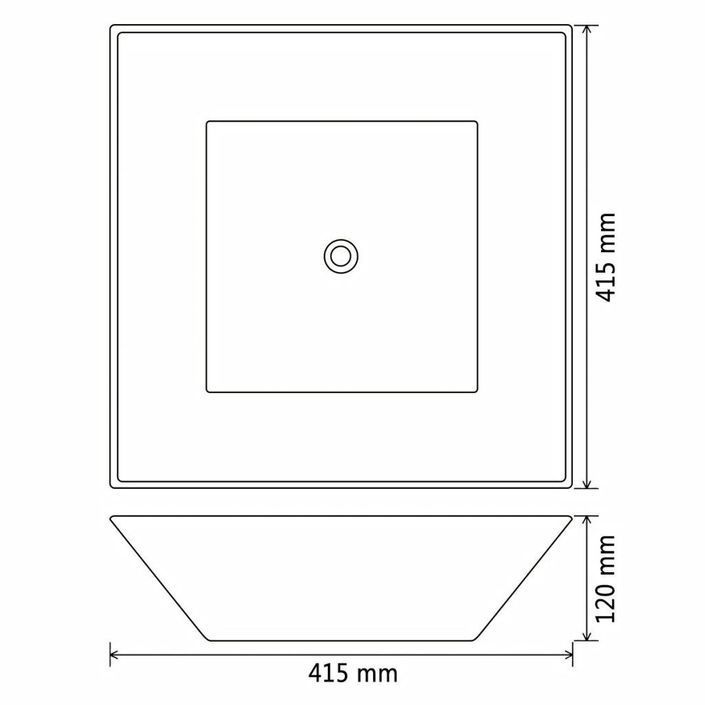 Lavabo carrée Céramique Blanc 41,5 x 41,5 x 12 cm - Photo n°5