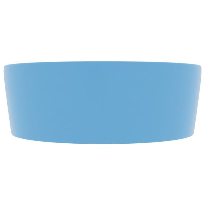 Lavabo de luxe avec trop-plein Bleu clair mat 36x13cm Céramique - Photo n°4