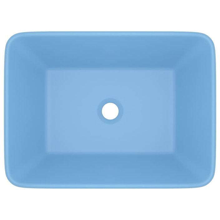 Lavabo de luxe Bleu clair mat 41x30x12 cm Céramique - Photo n°3