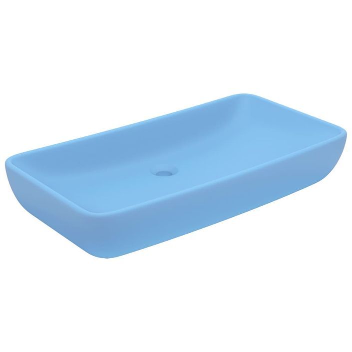 Lavabo de luxe rectangulaire Bleu clair mat 71x38 cm Céramique - Photo n°1