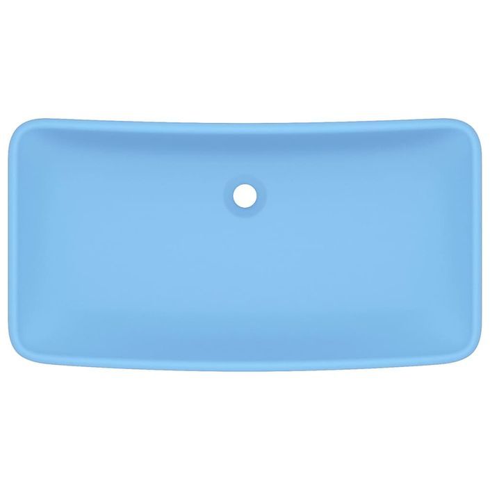 Lavabo de luxe rectangulaire Bleu clair mat 71x38 cm Céramique - Photo n°3