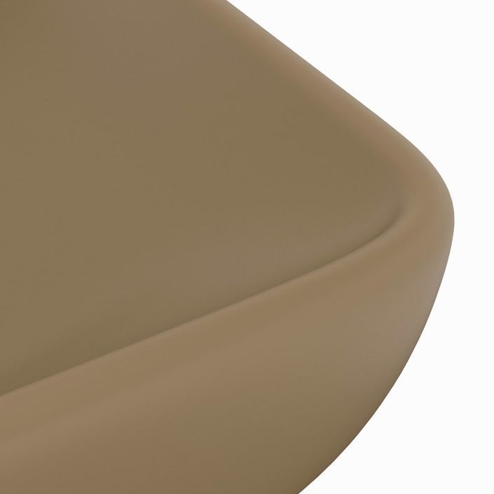 Lavabo de luxe rectangulaire Crème mat 71x38 cm Céramique - Photo n°5