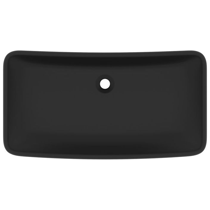 Lavabo de luxe rectangulaire Noir mat 71x38 cm Céramique - Photo n°3