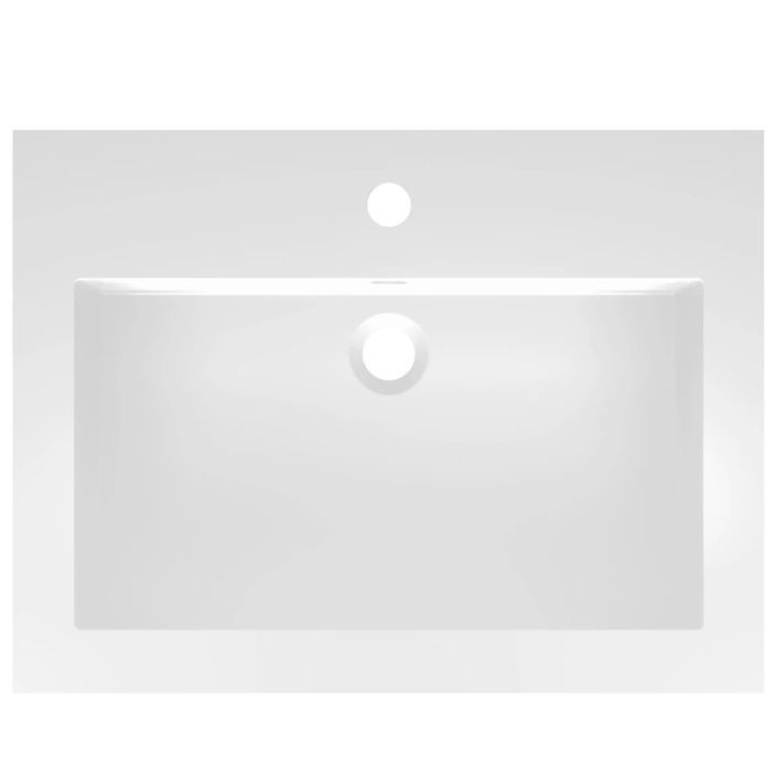 Lavabo en granit 600 x 450 x 120 mm Blanc - Photo n°3