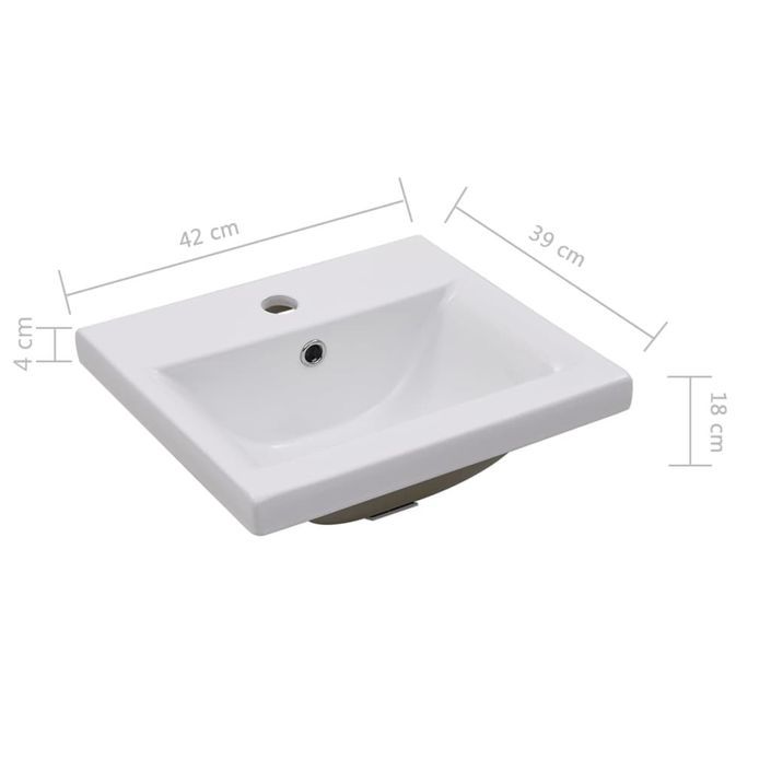 Lavabo encastré 42 x 39 x 18 cm Céramique Blanc - Photo n°7